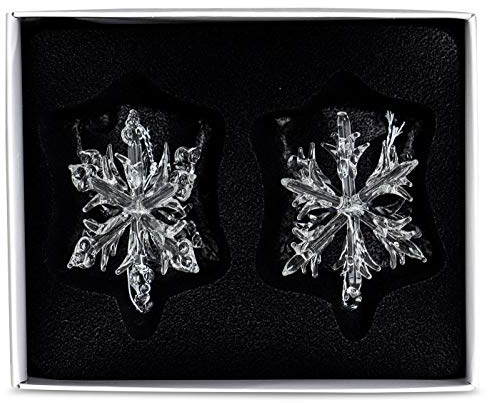 levandeo Deko Anhänger Dekoanhänger Schneeflocke Winterdeko Weihnachtsdeko Baumschmuck Weihnachtsanhänger Glas Glasskulptur Dekoration Unikat Glasdeko Geschenkidee Weihnachten Geburtstag