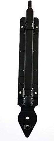 Catenaccio verticale finitura nero con finale tondo adatto sia per porte e per ante di finestre in legno massello.
