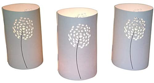 10 Stück Papier Kerzenhalter Blume für Teelichter Kerzen Laternen weiß Teelichthalter Deko Windlicht Tischdeko