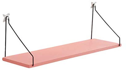 LaoZan Simple Rejilla de Hierro Forjado Estantes de Metal con Montaje en la Pared para Salas de Estar Cocinas u Oficinas (Pink,40 * 15.8 * 16.5cm)