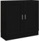 vidaXL Bücherschrank mit 2 Fächern 2 Türen Büroschrank Aktenschrank Bücherregal Schrank Aktenregal Standregal Schwarz 82,5x30,5x80cm Holzwerkstoff