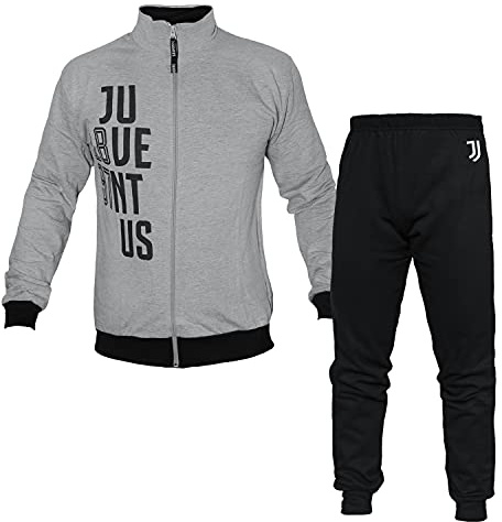Sicem Original Intimo Pigiama Cotone Uomo Adulto Full Zip Juventus Ufficiale (Grigio, S)