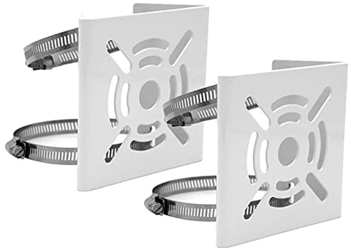 WiTi Universal Vertikal Stange montieren für Überwachungskamera, Montage aus massivem Metall Eckwinkel mit Schleifen, Geeignet für CCTV-Kameras (2pack kleine Größe)