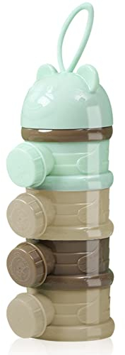 4 Lagiger Milchpulver Portionierer Baby Milchpulver Dispenser Milch Pulver Spender Milchpulverspender Milchpulver Portionierer Tragbare Milchkasten Baby Portionierer Pulver Baby Milchpulver Box (Grün)