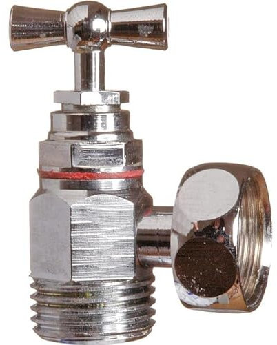 Robinet équerre chromé, à potence avec presse-étoupe