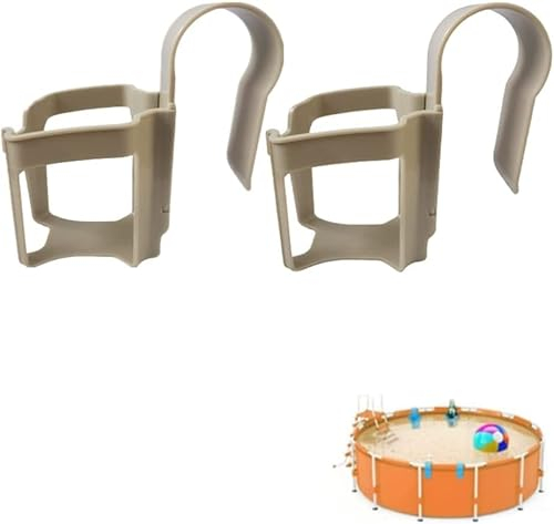 Getränkehalter Pool Kunststoff Pool Bier Getränkehalter Getränkehalter Poolrand Bierkastenkühler Pool Whirlpool Getränkehalter Pool Becherhalter Spa Getränkehalter Pools Getränke Halter (Khaki-2PCS)