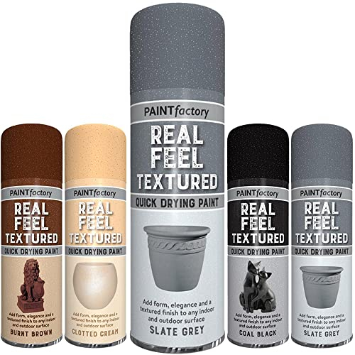 Classic Signature - 1 x Real Feel Textured Grey Spray Paint 400ml Quick Drying, Decorative Effect Aerosol Can for Wood Metal