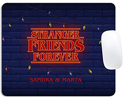 Personalisierte Mauspad mit Namen. Personalisierte Geschenke für Fans. Verschiedene Modelle 18x22cm Rechteckig. Stranger Friends