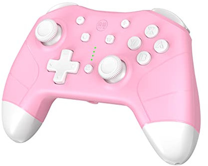 IINE Wireless Controller for Nintendo Switch/Switch OLED Replacement for Switch with Amiibo, Wake Up & Macro Function (Pink)