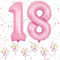 Palloncini Compleanno Numero 18 Rosa, 40 Pollici Grandi Palloncini Numeri Elio con 6Pz Palloncini Coriandoli Rosa per 18 81 Ragazzi Ragazze Compleanno Anniversario Decorazioni Festa