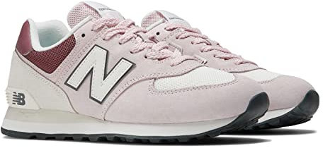 New Balance Men's 574 Vulc Skate Shoe, pink/gelb, 12 Women/10.5 Men