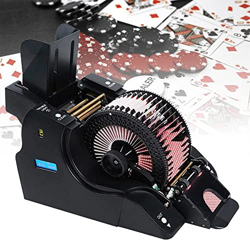 CYTBEK Vollautomatischer 2-in-1-Kartenmischer und -händler, Multifunktions-Casino-Poker-Kartenmischer für 8 Decks, Poker-Kartenteilungsmaschine für UNO, Texas Hold'em, Home, Blackjack