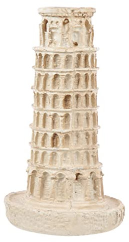 Alipis Schiefer Turm Von Pisa Modell Desktop- Landschaftsbau-Ornament Simulierter Turm Aquarium- Aquariumhöhle Darauf Turmfigur Sandkasten Reisen Harz Der Schiefe Turm Von Pisa
