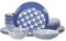 Selamica Keramik Geschirr Set, 16tlg Geschirrset 4 Personen, Tafelservice mit Teller set, Dessertteller, Müslischalen, Pastateller, Spülmaschinenfest und Mikrowellengeeignet (Vintage Blue) B