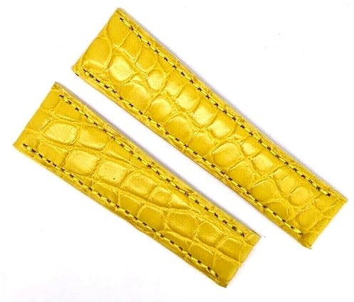 Fluco Uhrenarmband für Rolex Daytona Beach gelb echt Kroko 20mm Made in Germany