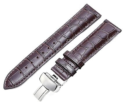 WAHRE Echtes Lederarmband passend for Tissot passend for Le Locle T41 T006 PRC200 Uhrenarmband 18 19 20 21 22 mm Handgelenkgürtel Armband 1853 Uhrenarmband(Brown Silver Clasp,19mm)