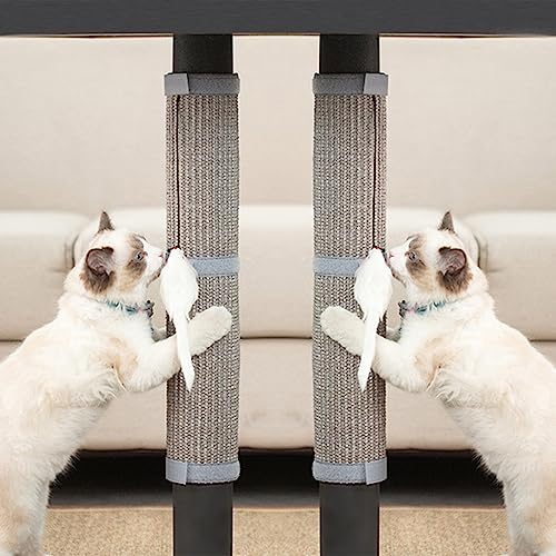 Lot de 2 tapis de protection anti-rayures pour chat - Protection des meubles pour animaux de compagnie - Pied de table - Griffoir pour chat - 50 x 25 cm (gris)