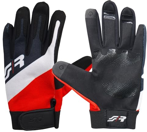 Simoni Racing GV5M Guanti in Tessuto Tecnico, con Dita Touch Screen, Guanti da Gaming Rinforzo sul Palmo, Antiscivolo, Progettati per Simulatori, Taglia M