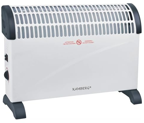 Kamberg – Convector – Calefacción – Radiador eléctrico – 3 niveles de potencia con termostato – Calefacción silenciosa, rápida de bajo consumo – 2000 W –