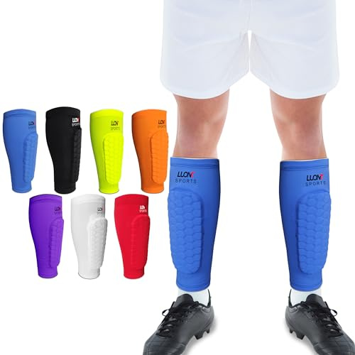 LUONT Football Shin Pads - Boys, Kids & Adults - Shin Guards with Sleeves | Football Shin Pads, Shin Guards & Sleeves, Impact Absorbing, Lightweight, Breathable, Flexible Fit, Boys, Kids & Youth