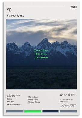 TANZEM Kanye West-Poster, YE, Albumcover, Poster, dekorative Malerei, Leinwand, Wandposter und Kunstdruck, moderne Familienschlafzimmer-Dekoration, Poster, 30 x 45 cm