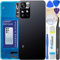 LUVSS Vitre Arrière pour Xiaomi Redmi Note 11 Pro+ Plus 5G Noir Coque Cache Batterie avec Lentille de Caméra, Adhésifs, Kit Outils, Guide De Réparation