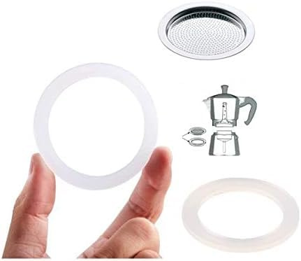 Ersatzteil Trichter für 6 Tassen Espressokocher Blistertrichter für Mokkatassen, 6Cup Espresso-Kocher Sieb, z.B. Tescoma | passt in allen (2 x Silikondichtung (71mm) + Sieb (64mm) für 6 Tassen Kocher)