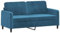 vidaXL Sofa 2-Sitzer, Loungesofa Couch mit Armlehnen Rückenkissen, Wohnzimmersofa Designsofa mit Metallgestell, Sitzmöbel Zweisitzer, Blau Samt