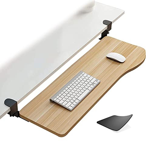 IkErna Schreibtisch Extender Und Unter Dem Schreibtisch Einstellbaren Höhenplattform, 52 Cm/65 Cm/75 cm Tastaturschubladen, Mit Mausern -Pads/B-Walnut/52 * 25Cm