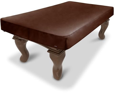GoSports Funda para Mesa de Billar de Cuero sintético, Impermeable y Resistente al desgarro, Resistente para Interiores y Exteriores, Color marrón