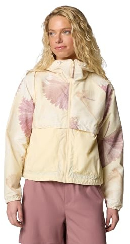 Columbia Damen Spire Valley Printed Windbreaker, Lemon Wash Rays/Lemon Wash, XL