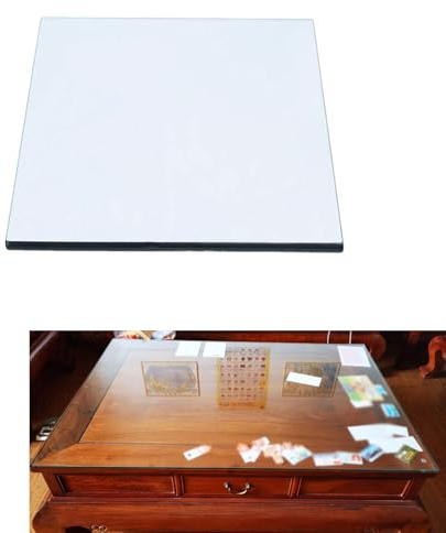 Hoiweqr Glasplatte Rechteckig/Eckig Transparent - Glasscheibe Aus Gehärtetem Glas 8mm Dick - Tisch Glasplatte Ersatzteil - Langlebiges Klarglas - Tischplatte Aus Sicherheitsglas Glas(45x45cm)