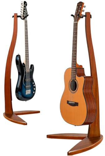 MUSO support de guitare acoustique au sol, en bois naturel, unique pour guitare électrique, à suspendre pour banjo et mandoline (bambou)