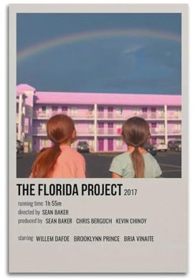ydhgebn The Florida Project Poster, Wandkunst, Cover, Zimmer, Vintage-Poster, dekoratives Gemälde für Schlafzimmer, Wohnzimmer, ästhetisches, elegantes Poster, 20 x 30 cm, ungerahmter Stil