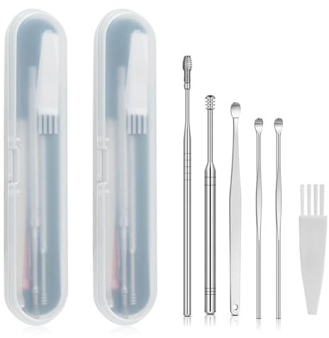 WUERKIYA Ohrenreiniger Ohrenschmalz Entferner Set - 7-teiliger Ear Cleaner in zwei Packungen, perfektes Ohr Reinigung Set mit Ohrputzer & Ohrenputzer für Erwachsene