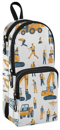 Federmäppchen für Arbeiter, Bagger, großes Fassungsvermögen, Stifttasche mit Fach, Studenten, Schultaschen-Form, Schreibwaren-Organizer, Federmäppchen, Marker-Etui für Schule, Büro, Arbeit,