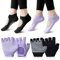 SITAKEGS Rutschfeste Yoga Handschuhe Socken Set, 2 Paar Frauen Fingerlose Gym Handschuhe und Pilates Socken, Silikon Dot Grip Socken Sport Handschuhe für Fitness Übung Hanging Yoga Cross Fit Radfahren