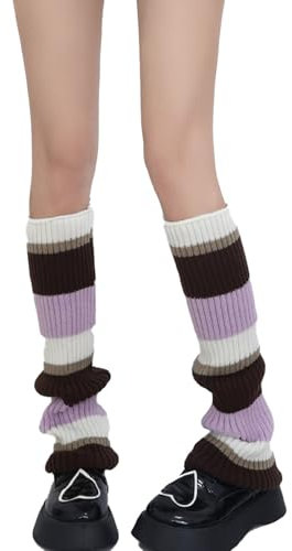 XEPST Ballet Leg Warmers for Women Purple and Black Leg Warmers Warm Accessories Kawaii Ballet Socks for Girls Women's Winter Leg Warmers Boots Cuff