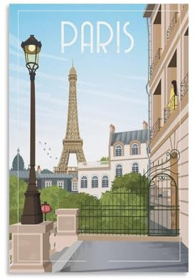 Paris Frankreich Eiffelturm Vintage Reiseposter Leinwand Kunst Poster Bild Wanddekoration Malerei Poster Dekorative Poster