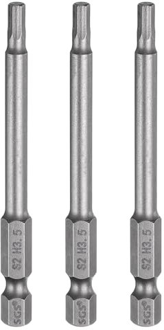 sourcing map 3pcs H3.5 Hex Head Drill Bit Wrench 3.5mm Metric Flat Tip 1/4 Hex Shank 75mm (3) Long Magnetic Hexagonal Screw Driver Socket Industrial Screwdriver Power Bits