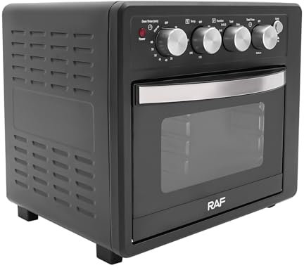 Mini Backofen 25L Antihaft-Beschichtung Friteuse Heissluftfritteuse Mit Auffangschale Drahtgitter Und Aufnahmeklammer Abnehmbare Grillplatte 1700W