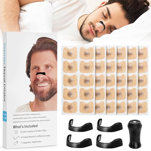 Magnetic Nose Strips Anti-Snoring Nasal Strips for Better Breathing, Snoring Aids for Men Improve Sleep Quality Anti Devices, Reduce Snoring Relief Nose Strips for Home/Travel/Business Trips(30 Pairs)