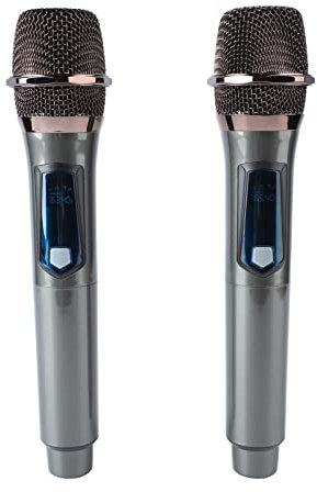 UPALDHOU UHF Wireless Dynamic Micless Micless Set pour Heimes Singing KTV - MATRICAUX ABS DURIBLES 2 Microphones pour la Zone Extérieure Extérieure