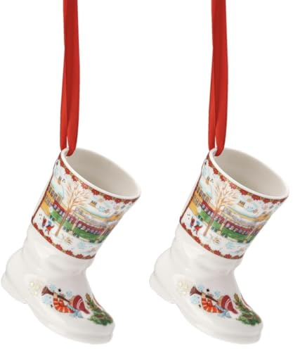 Hutschenreuther Porzellanstiefel Weihnachtsstiefel 23 Porzellanstiefel, 7,5 cm (Packung mit 2)