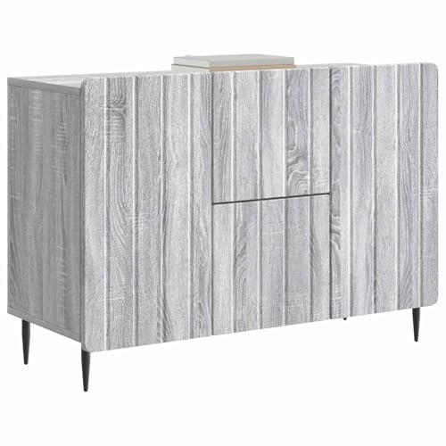 vidaXL Sideboard Graues Sonoma 89 x 34,5 x 62 cm Holzwerkstoff, Moderner rechteckiger Sideboard, viel Stauraum für Wohnzimmer, Elegantes Esszimmer-Möbel, vielseitige Einheit