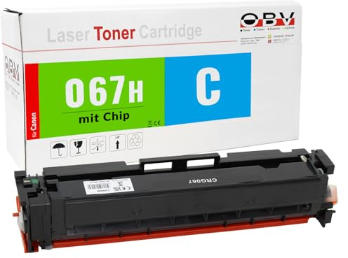 OBV 067H Toner Cyan XL kompatibel für Canon, ca. 2.350 Seiten | Kompatibel mit LBP631Cw, LBP633Cdw, MF651Cw, MF655Cdw, MF655Cx, MF657Cdw, mit Chip und Füllstandsanzeige