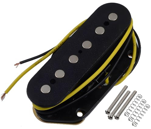 Wilkinson Micro chevalet Telecaster Vintage Alnico 5, métal ABS, noir, modèle YT004-B, pour la plupart des guitares électriques Tele, comprend des vis, des tons rock classique et blues