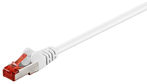 Cable CAT 6 Cable de red LAN para Gigabit Ethernet Cable de conexión blindado S-FTP con conector RJ45, 5 metro, blanco