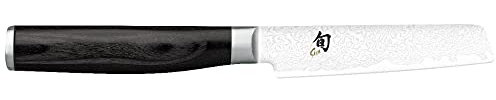 KAI Shun Premier Tim Mälzer Minamo Couteau de Bureau Japonais 9,0 cm - Acier VG-Max avec 32 Couches de Damas, 61 (±1) HRC - Pakkawood - Fabriqué à la Main - Fabriqué au Japon, Couteau à légumes