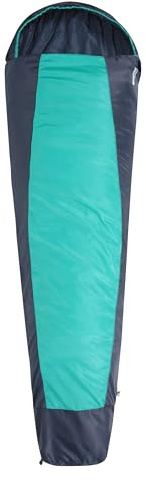 Mountain Warehouse Traveller 50 Schlafsack XL – Winddichter, Atmungsaktiver und Leichter Schlafsack in Mumienform – Camping, Wandern, Trekking, Outdoor Aquamarin Lange Länge